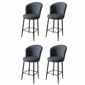 HANAH HOME Set 4 barske stolice Fora Anthracite Black
