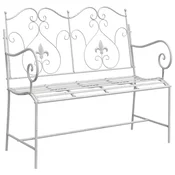 Vidaxl Vrtna klop Antik bela 104 x 54 x 93 cm Jeklo