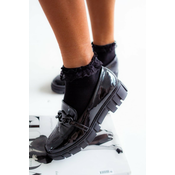 Milena Ladies Cotton Socks With Lace Black