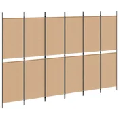 Vidaxl 6-Panelski Pregradni Stojalo Bež 300 x 200 cm Blago