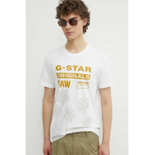 Pamucna majica G-Star Raw za muškarce, boja: bijela, s tiskom, D24681-336