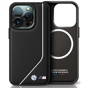 Ovitek BMW BMHMP16L23PUCPK iPhone 16 Pro 6.3 črni trdi ovitek M Perforated Twisted Line MagSafe (BMHMP16L23PUCPK)