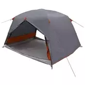 vidaXL Šotor za pohodništvo Siva in oranžna 2 osebi