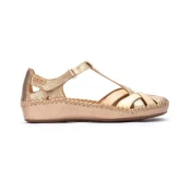 Pikolinos za ženske. 655-0732CLC2 Usnjene sandale P. Vallarta bronze (38), Ravna stran, 1 do 3 cm, Velcro, Priložnostno, Bronasta
