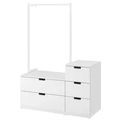 NORDLI Komoda s 5 fioka, bela, 120x169 cm