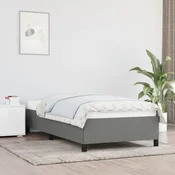 shumee vidaXL Posteljni okvir brez vzmetnice, temno siv, 100x200 cm, oblazinjen s tkanino