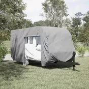 shumee vidaXL Prevleka za prikolico siva 550x250x220 cm netkana tkanina