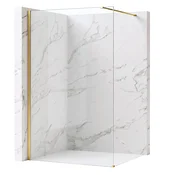Stena za prhanje Rea Flexi Transparent/Brush Gold 80