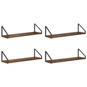 vidaXL Stenske police 4 kos Dimljen hrast 60 x 16 x 15,5 cm