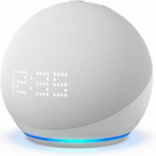 Amazon Echo Dot (5th Gen) bluetooth pametni zvučnik sa satom: bijeli