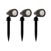 Eglo 31028 - Komplet 3x LED RGBW zunanja svetilka NEMA-C 1xGU10/5W/230V IP44 črna + daljinski upravljalnik