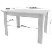 Northix Raztegljiva jedilna miza, 120-160 cm, hrastov zaključek
