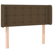 Vidaxl Vzglavje z ušesi temno rjavo 103x16x78/88 cm blago