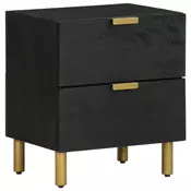 Vidaxl vidaXL Nočna omarica črna 40x33x46 cm masiven mangov les