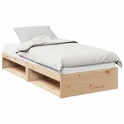 Vidaxl Izvlečna postelja brez vzmetnice 80x200 cm trdna borovina