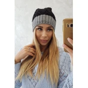 marka niezdefiniowana Cap with fleece Bibiana K264 dark gray + black