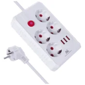 Maclean Produžni razdjelnik MCE392W sa 4 uticnice + 3xUSB, 1.5m, bijeli