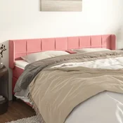 vidaXL Vzglavje z ušesi roza 183x16x78/88 cm žamet