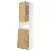 METOD / MAXIMERA Visoki element za ugradne uredaje, bela/Forsbacka hrastovina, 60x60x240 cm