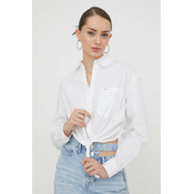Košulja Tommy Jeans za žene, boja: bijela, regular, s klasičnim ovratnikom