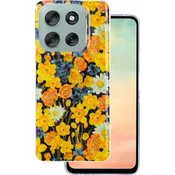 Ovitek Glow Motorola Moto G86, vzorec cvetje - oranžne barve