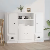 Greatstore Visoke omare 3 kosi bel inženirski les