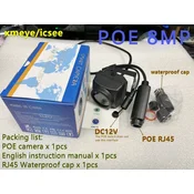 KJB Mini vodoodporna IP kamera PoE z nočnim vidom 8 MP, PoE, objektiv 3,6 mm