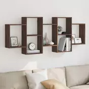 Zidna polica boja smedeg hrasta 159x18x65 cm konstruirano drvo