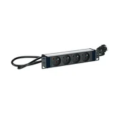 10 podaljšek - 4 vtičnice - aluminij - 2 m kabel, TUPS039
