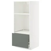 METOD / MAXIMERA Visoki element za ugradne uredaje, bela/Nickebo mat sivozelena, 60x60x140 cm