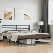 shumee vidaXL Kovinski posteljni okvir z vzglavjem črne barve 183x213 cm