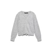 VERO MODA Pletena jopa VMDoffy pegasto siva