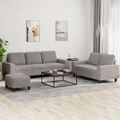 Vidaxl Sedežna garnitura 3-delna taupe blago