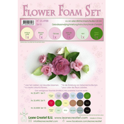 LEANE Posebna penasta guma za izdelovanje cvetja A4 - pastelno staro roza, zelena 6 kosov
