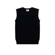 GOBI Cashmere Pleten brezrokavnik Womens Timeless Cashmere Crewneck Vest črna