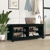 Vidaxl vidaXL Omarica za čevlje črna 110x38x45,5 cm borovina