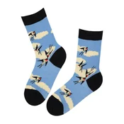 Sokisahtel Nogavice NORDIC SKY merino wool socks with swallows temno modra