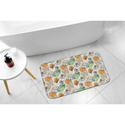 tulup.si Tepih za kopalnico Pisane liste 90x60 cm Bela in siva