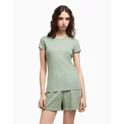 Armani Exchange za ženske. XW000386AF10354U7231 Zelena majica s kratkimi rokavi ozkega kroja (M), Priložnostno, Bombaž, Kratek rok