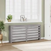 Vidaxl Pokrov za radiator siv sonoma 175x20x82 cm inženirski les