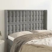 Vidaxl vidaXL Vzglavje s krilci svetlo sivo 147x16x118/128 cm žamet