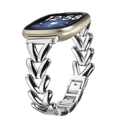 INF Pašček za uro iz nerjavečega jekla za Fitbit Versa 4 Silver, (21545420)