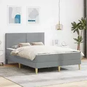 vidaXL Konstrukcija postelje Svetlo siva 120 x 190 cm Poliester