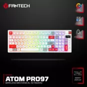 Tastatura mehanicka Gaming Fantech MK918 RGB Atom PRO97 Wireless Mercury bela (Red switch)