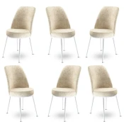 Hanah Home Set stolica Dexa, 45x89x42 cm, 6 komada, Krem-bele