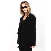 Črna strukturirana oversized jakna RUE PARIS
