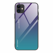 MG Gradient Glass plastika ovitek za iPhone 12/12 Pro, zelena/vijolična