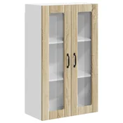 Vidaxl Stenski stekleni omarica LUCCA Sonoma hrast 60 x 31 x 100 cm