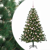Vidaxl Umetna božična jelka z bučko 180 cm 300 LED Toplo bela