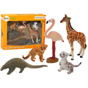 Set figurica životinja - žirafa, flamingo, slon, tigar i mravojed